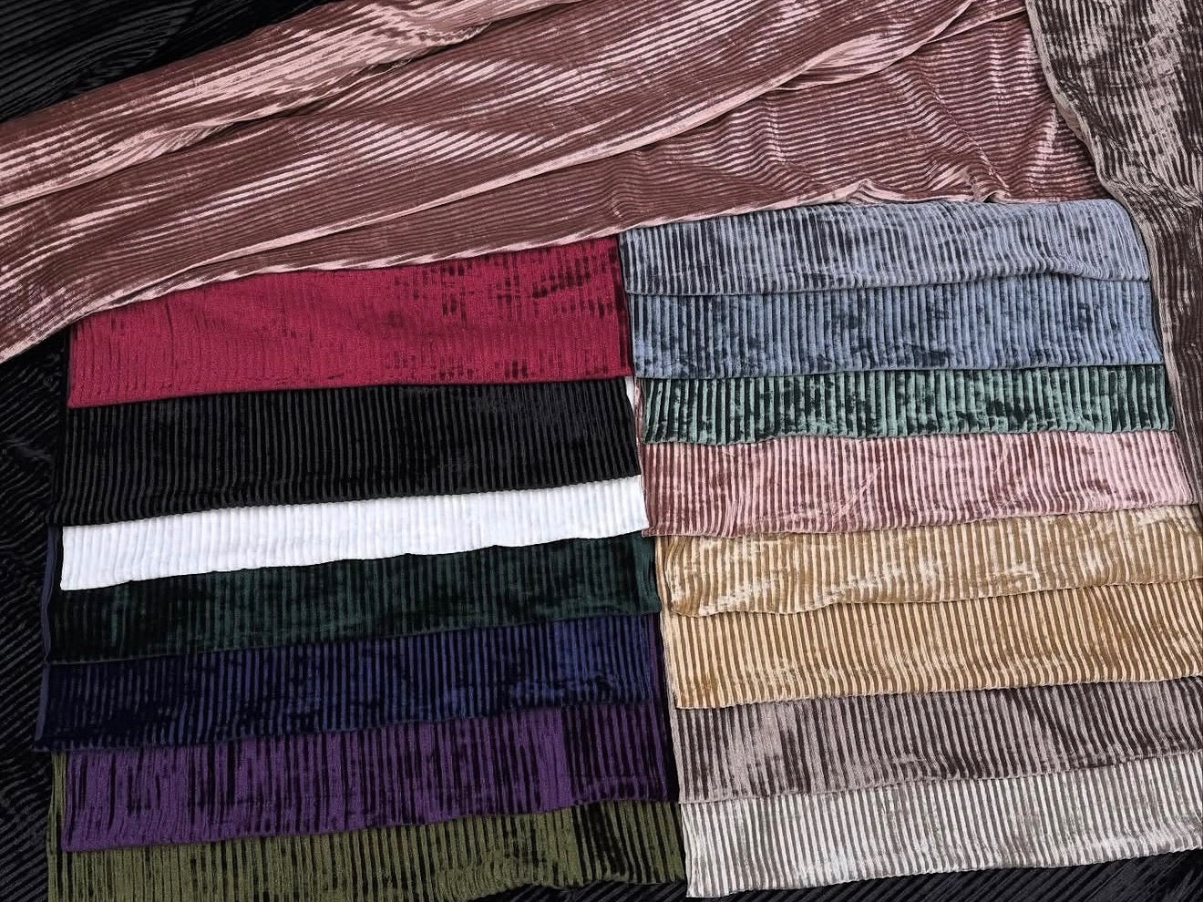 Velvet pleated-premium quality